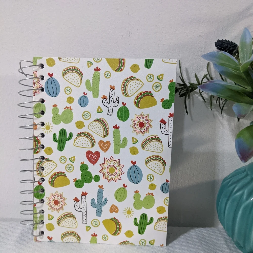 Spiral Bound Cactus Notebook Journal 180 Pages Complimentary Pen